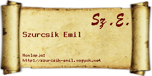 Szurcsik Emil névjegykártya