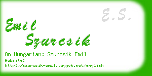 emil szurcsik business card